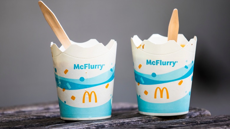 McDonald's McFlurry on table