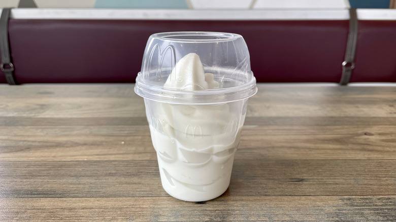 cup of vanillla soft-serve ice cream