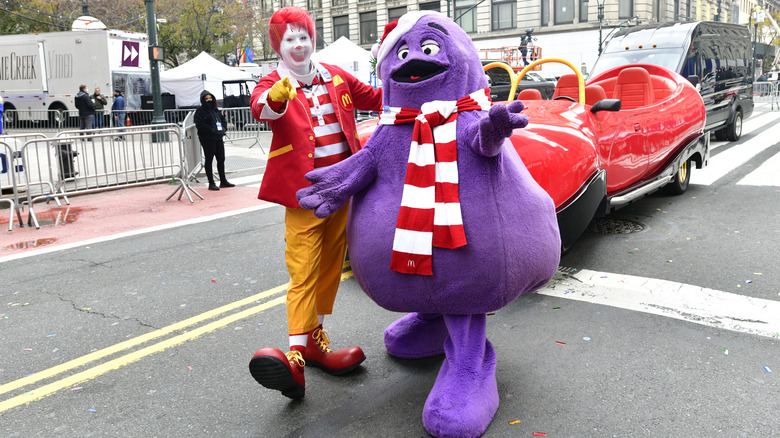 grimace and ronald mcdonald in parade 