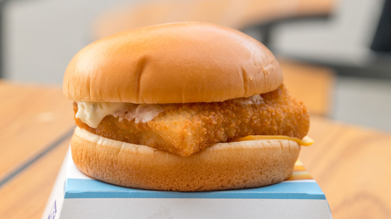 McDonald's Filet-O-Fish sandwich on box