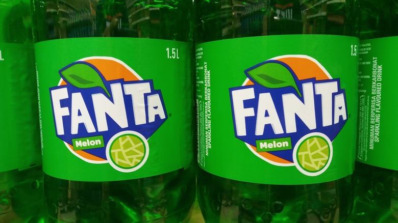 Labels from Fanta Melon bottles