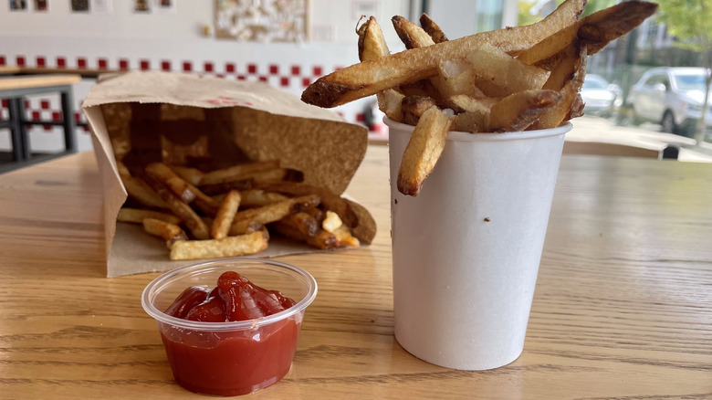 Fries and ketchup