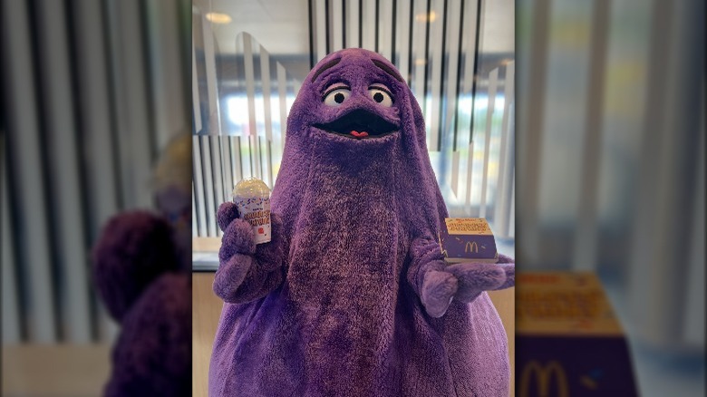 Grimace and his birthday meal