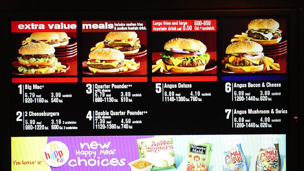 McDonald's menu 