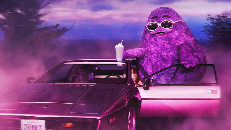 Grimace with pink shake