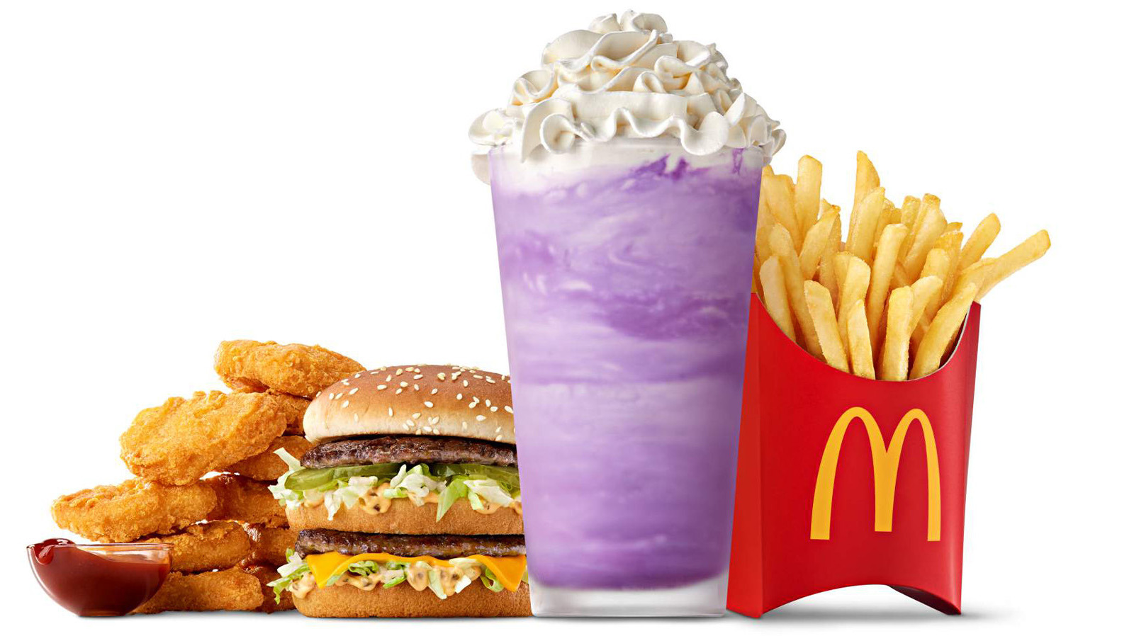 McDonald's Launches A New GrimaceThemed Shake And Spicy Hamburger