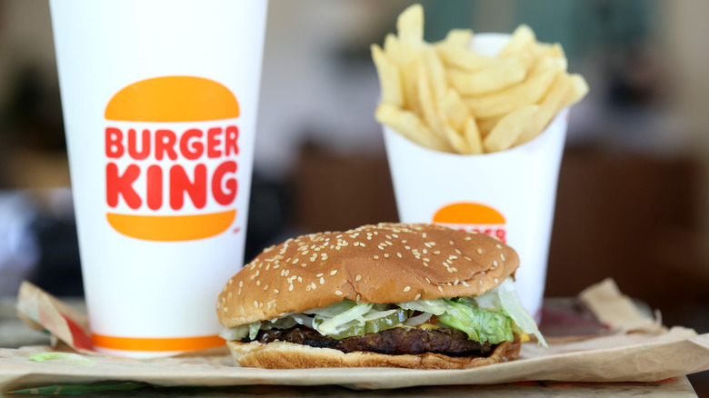 burger king whopper with fries and drink