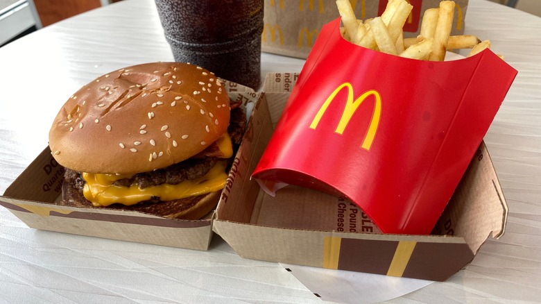 McDonald's hamburger and fries