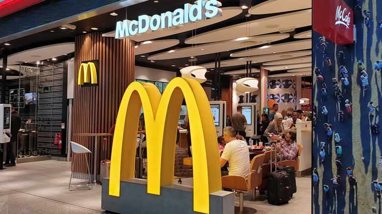 People eating at a McDonald's restaurant