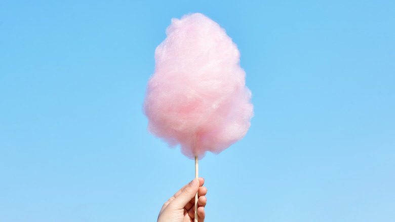 Person holding cotton candy