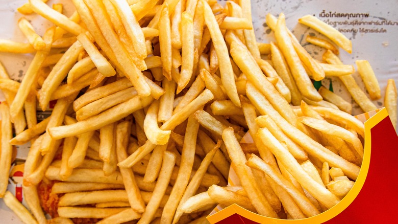 Pile of McDonald's fries emptied from carton