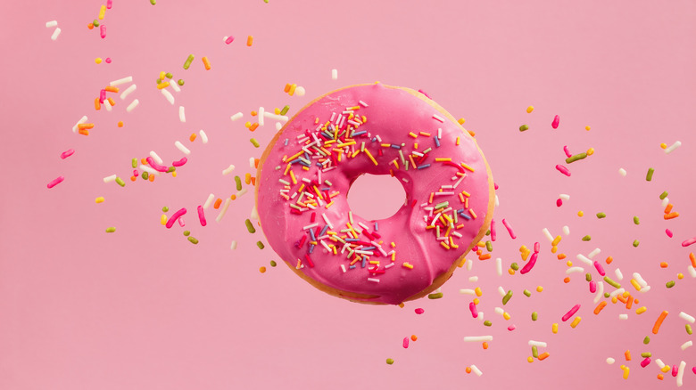 pink frosted sprinkle donut