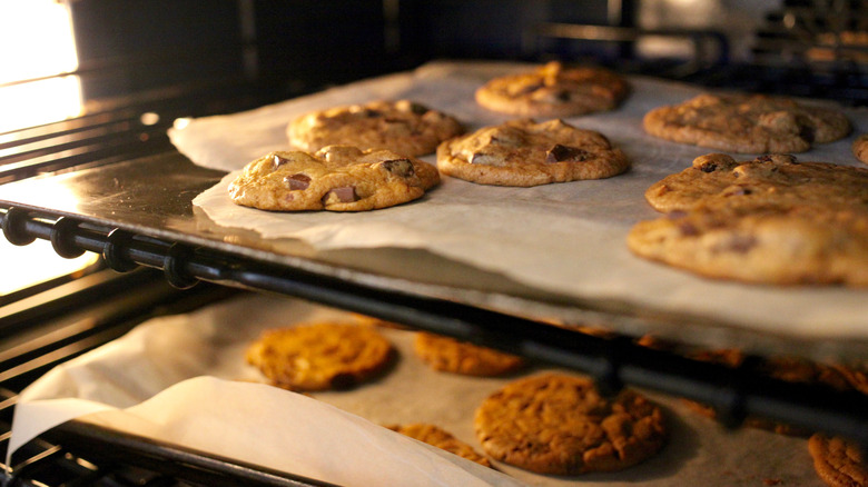 chocolate chip cookies on tray