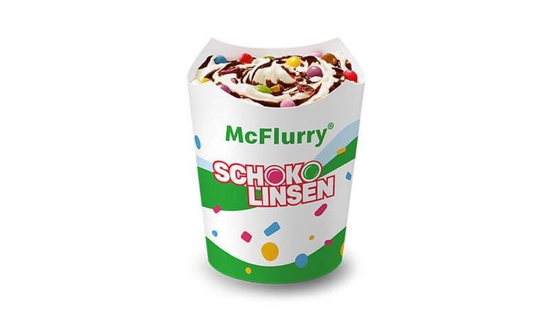 A Schokolinsen with chocolate sauce McFlurry