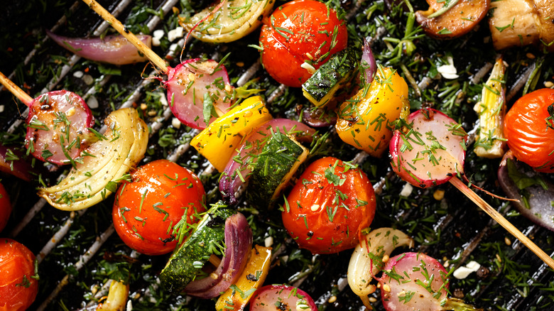 marinated skewer of vegetables