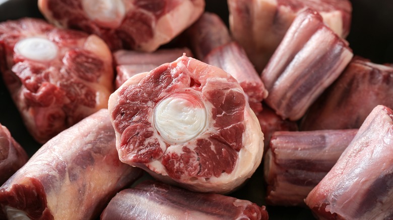 oxtail pieces piled up