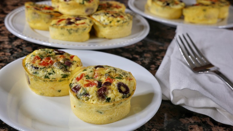 mediterranean egg bites on plate