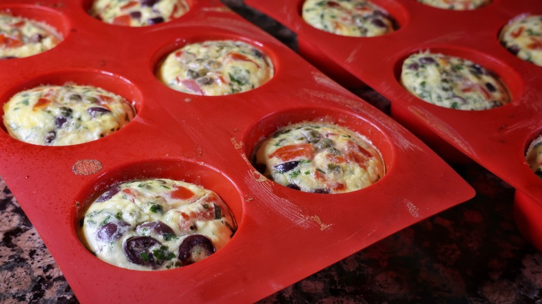 tray of baked egg bites