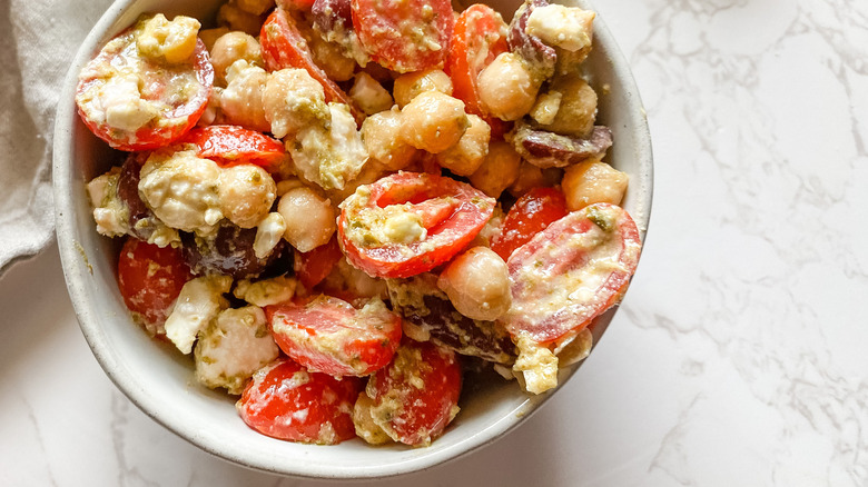 bowl of chickpea salad