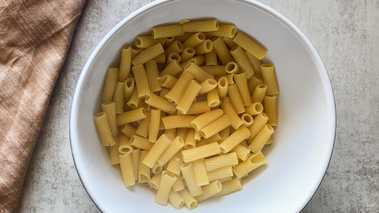 cooked pasta in a pot