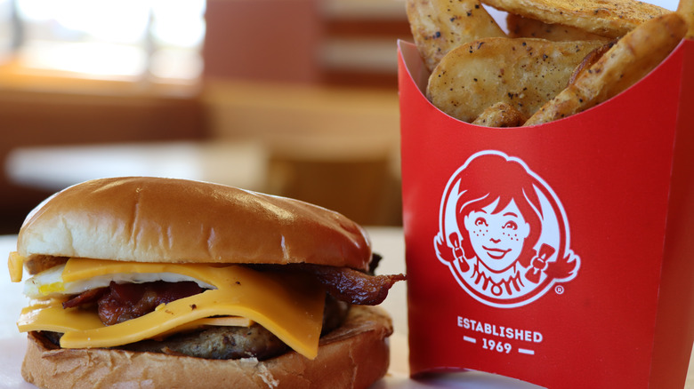 Wendy's burger and fries meal