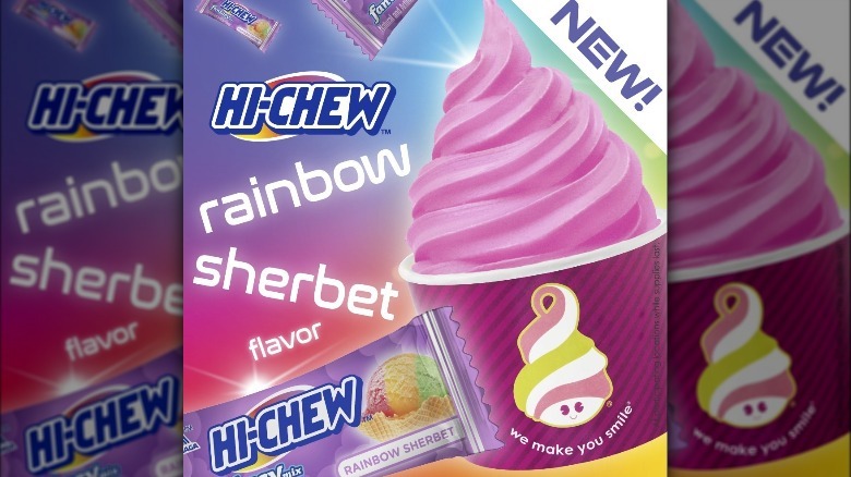 Hi-Chew Rainbow Sherbet ice cream