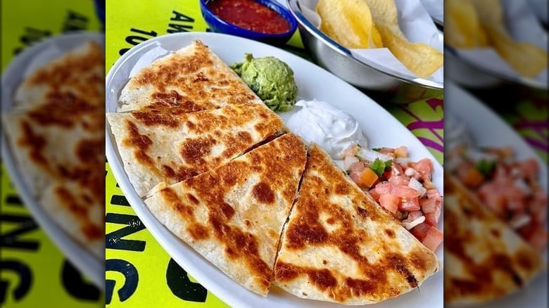 plate of quesadillas