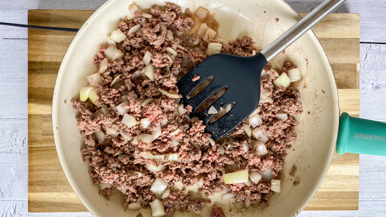 onion and ground beef