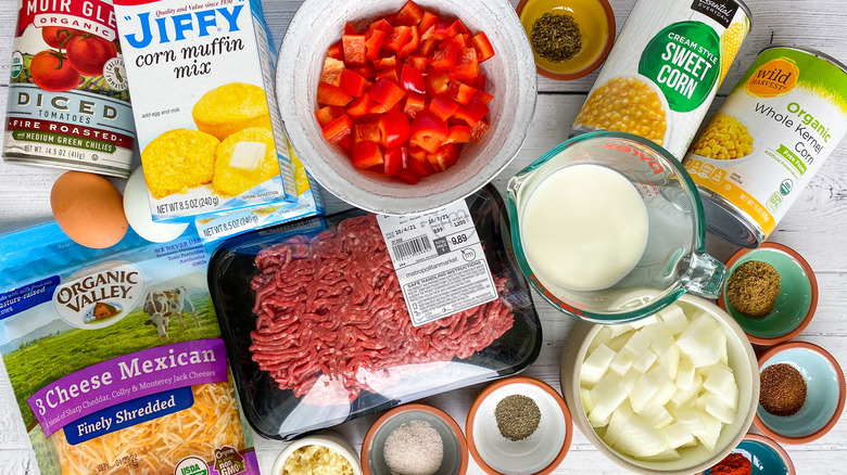 ingredients for mexican cornbread casserole