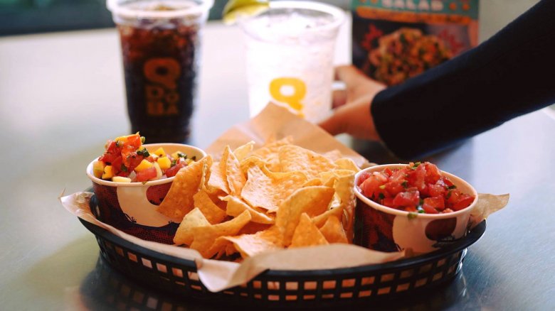 Qdoba chips on counter