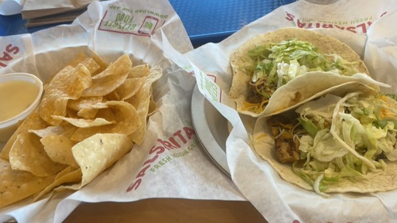 Salsarita's tacos and tortilla chips