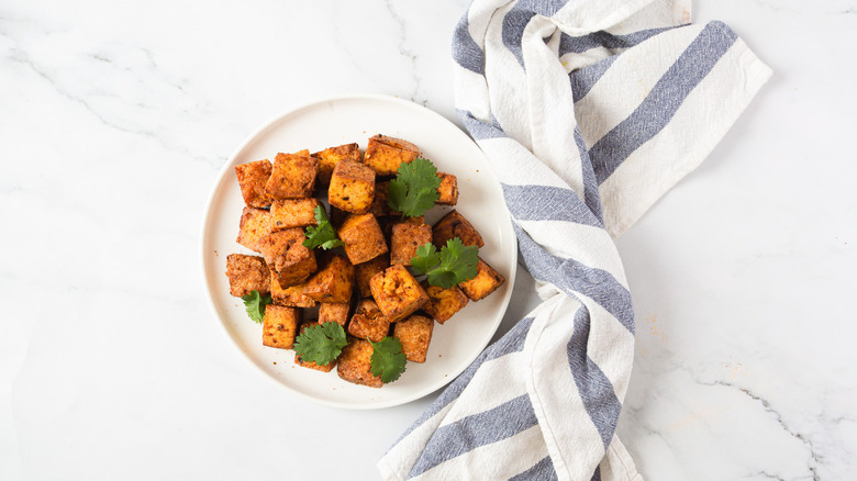 baked tofu on plate