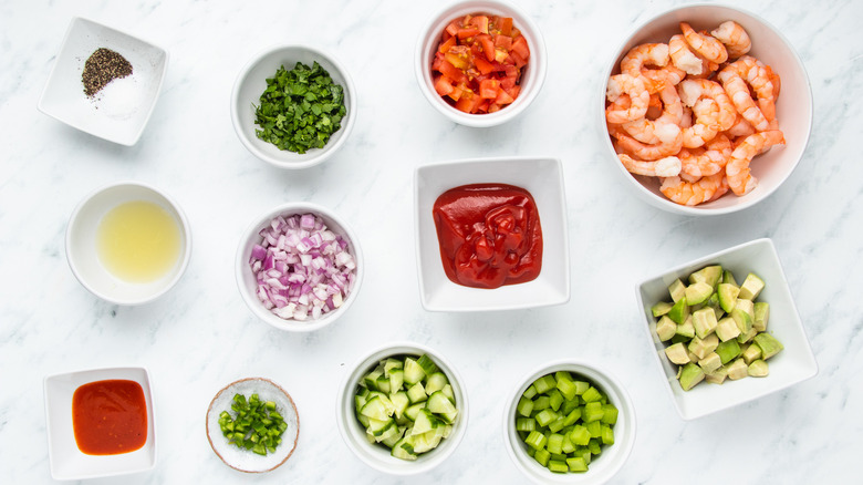 ingredients for mexican-inspired shrimp cocktail