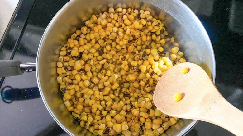 corn cooking on stove top