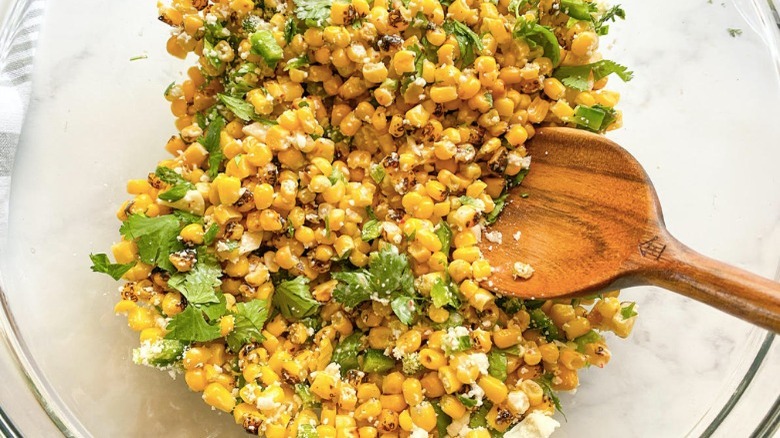 corn salad in bowl