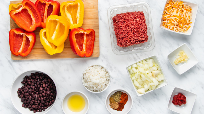 ingredients for mexican stuffed peppers