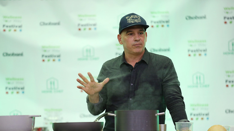 Michael Symon at a cooking demonstration