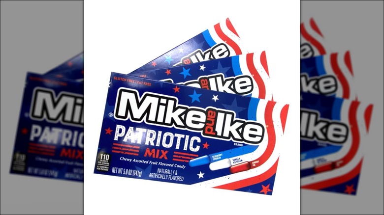 Three packs of Patriotic Mike and Ikes.