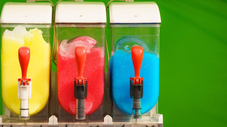 Slushie machines lined up against each other