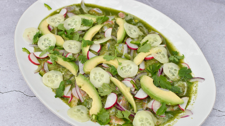 mild aguachile on platter