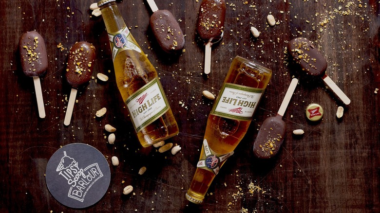 Miller High Life 'Dive Bars' with bottles on table