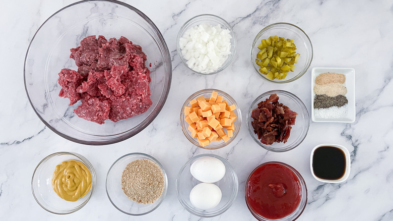 ingredients for mini cheeseburger meatloaf