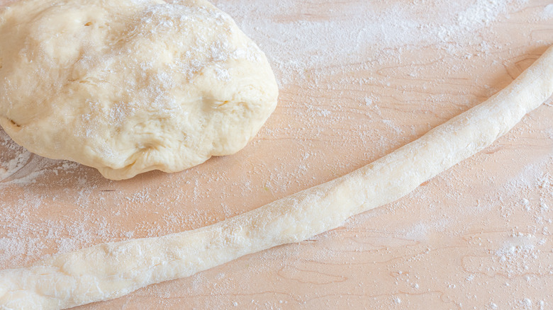 rolling pretzel dough