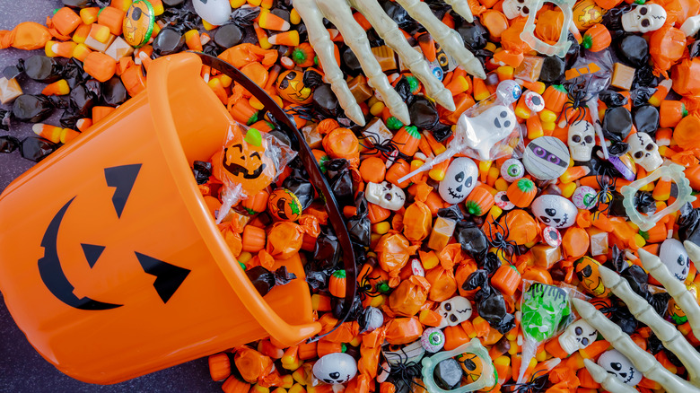 Pile of Halloween candy