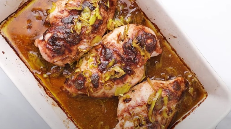 baked Mississippi chicken in pan