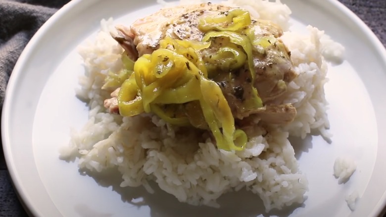 Mississippi chicken over rice