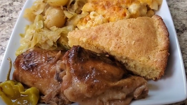 Mississippi chicken with cornbread