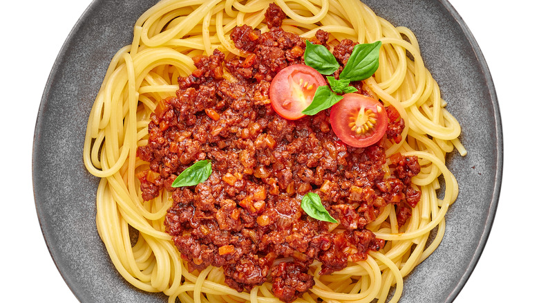 bowl of spaghetti Bolognese