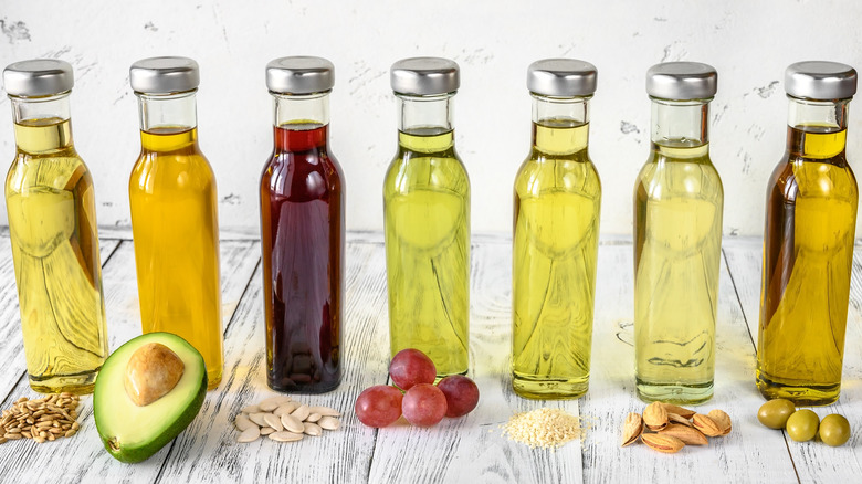 vegetable oils in bottles