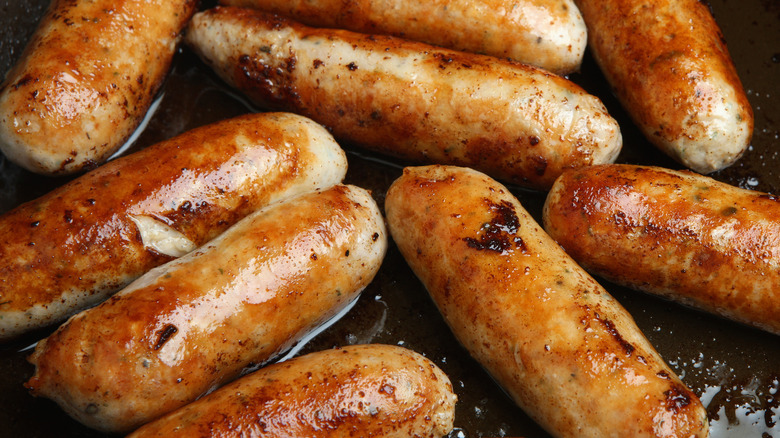 Breakfast sausage in skillet